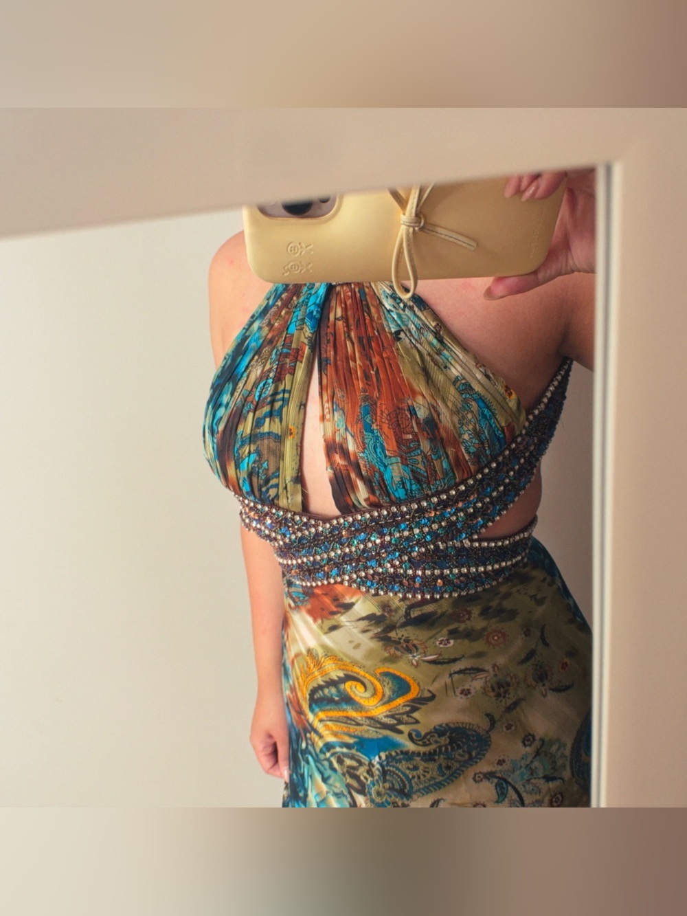 Vintage May Queen‎ Couture Prom Heavily Beaded Maxi Prom Dress Ibiza Jlo Y2k - Picture 3 of 9